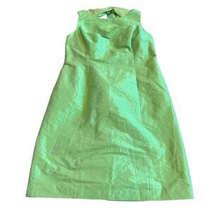 Alfred Sung Peau de Soie Dress Bow Appletini Green Sheath Size 16 Women's NWT